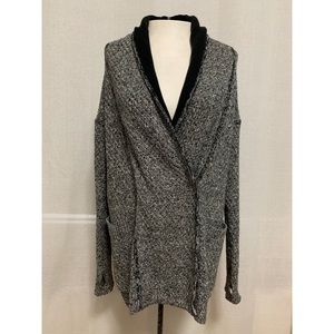 Lululemon Post Practice Cardigan Ghost Black Sz 6